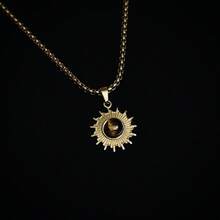 1PC Sunflower Pendant Necklace, A Niche, High-End, Fashionable And Versatile Necklace Hoodie Chain Accessory - Vàng - Xem 2