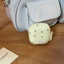 Minimalist Green Base Black Polka Dot Earphone Case With Hanging Loop, Compatible With Huawei Freebuds 7i, Freebuds 2, Freebuds SE3, Freebuds 5i, Pro 3 Earphone Cases, Cute Korean Style - Green - View 5