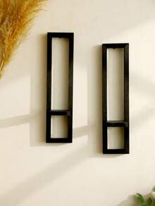 Bộ 1/2 chân nến gỗ đen phong cách Bohemian, chân nến treo tường hình chữ nhật tối giản hiện đại, đồ trang trí nến treo tường bằng gỗ kiểu retro, phù hợp cho phòng ngủ và phòng khách, chân nến đen tối giản, chân nến treo tường dọc thời trang, đồ trang trí nhà cửa, chân nến gỗ đen thanh lịch. - Nhiều màu - Xem 10