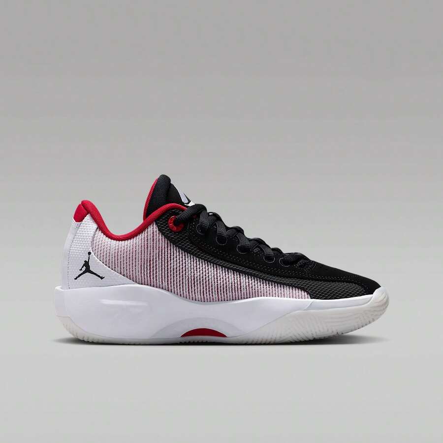 Nike Unisex Youth Cushioned Shock-Absorbing Basketball Sneakers - Black/White/Red - View 1