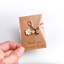 Thank You Card Flower Daisy Keychain Pendant Bag Decoration Small Postcard Employee Appreciation Encouragement Blessing Close Friends - 黃色 - 查看 2