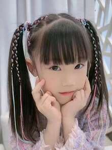 30个女孩朋克风亮粉色发圈，街头风编织发饰 - 彩色 - 查看 5