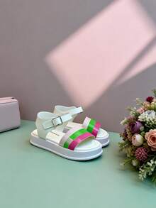 2026夏季新款3-12岁女童凉鞋，粉色、绿色、白色，度假风，婴儿鞋 - 彩色 - 查看 6