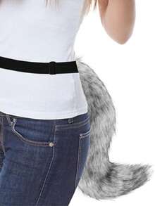 三件套猫咪服装套装，包括猫耳朵、毛绒尾巴、手工毛绒头箍，适合万圣节、情人节、复活节等节日派对，猫咪服装配饰套装，理想的新年、情人节礼物，新年派对服装，亲密服装，女士节日派对拍照道具（注意：由于运输原因，产品可能存在轻微掉毛，请在购买前仔细考虑），嘉年华 - 彩色 - 查看 5