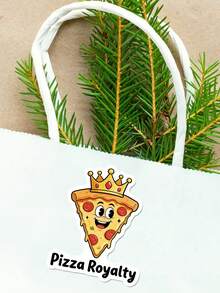 1pc Pizza & Ice Cream Sticker - Fun Sticker With Bold, Interesting Design, Suitable For Personalizing Notebooks, Water Bottles, Phones, Etc. - Yellow - View 8