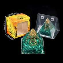 1pc Natural Crystal Ball Pyramid Ornament, Resin Wrapped Crystal Chips Home Decoration, Boxed Lucky Fengshui Desktop Small Ornament - Multicolor - View 28