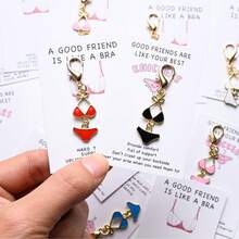 Good Friends Are Like Bras, Close To Your Heart Card Fun Bikini Keychain Small Postcard, Employee Appreciation, Encouragement Blessing Close Friends - A款紅色 - 查看 4