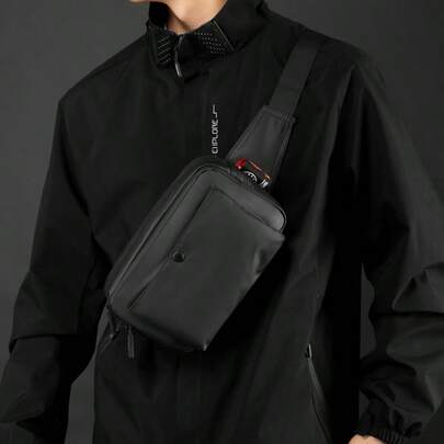 Unisex Outdoor Sports Sling Bag, Waterproof Durable Nylon Shoulder Bag With Anti-Theft Pocket, Adjustable Strap Waist Bag Suitable For Hiking, Climbing, Travel, Daily Use, Lightweight And Spacious Chest Bag For Phone, Wallet, Keys