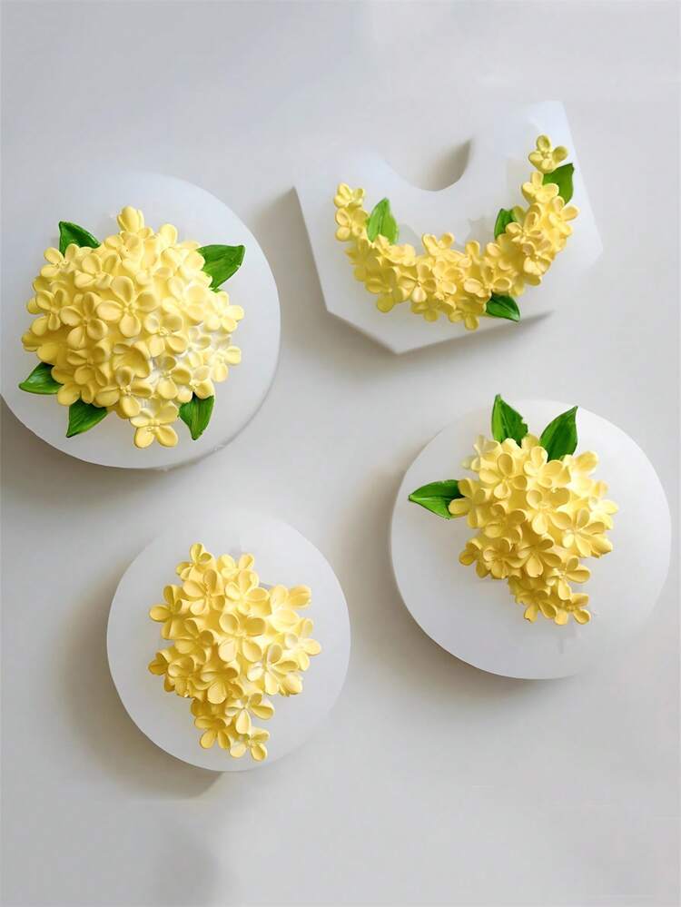 3D桂花硅胶模具 - 适用于香薰蜡烛、肥皂、树脂和石膏工艺品，DIY蜡烛杯装饰，花形烛台，家居装饰模具 | 花卉设计 | 耐用模具 - 白色 - 查看 1