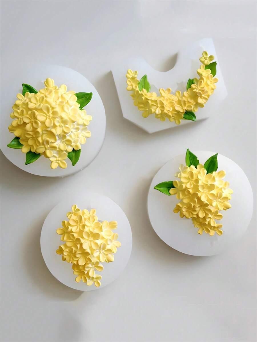 Khuôn silicon 3D hình hoa mộc tê - Dùng làm nến thơm, xà phòng, nhựa và thạch cao để tự làm cốc nến trang trí, giá đỡ nến hình hoa, khuôn trang trí nhà cửa | Thiết kế hoa | Khuôn bền - trắng - Xem 1