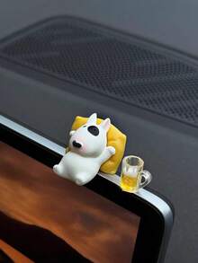 Cute Lazy Bull Terrier Car Accessories Interior- Adorable Dashboard Figurine With Relaxed Pose Auto Ornament For Girls Heartwarming Vehicle Accessories - A - View 8