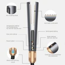3-In-1 Multifunctional Styling Tool (Negative Ion 200M Frizz-Free Shine) | High-Speed Airflow + Rapid Heating | 3 Temperature Settings + Hot/Cold Mode | LCD Digital Display + Auto Shut-Off (Overheat Protection) | Suitable For All Hair Types (Fine/Coarse/Curly/Straight) - Grey - View 10