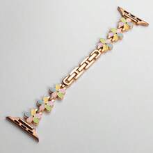 1条，2026新款，炫彩向日葵花瓣表带，兼容，时尚女士设计，创意表带，兼容 38/40/41/42/44/45/46/49毫米，兼容 Series Ultra/SE/10/9/8/7/6/5/4/3/2/1，无需工具即可调节长度，送朋友的礼物 - 玫瑰金 - 查看 18