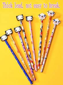 20/40pcs Creative Cartoon Animal Erasers And Pencils,Comes With A Cartoon Animal-Shaped Eraser,Everyday Stationery Items,Back-To-School Gifts,Office Supplies,School Supplie. - Multicolor - View 8