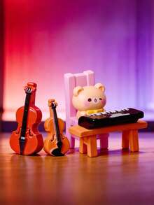 11件套西方乐器树脂微缩摆件，设计精致细腻，包括钢琴、小提琴等，适用于微景观、房间装饰、桌面摆件，为您的日常生活带来温馨治愈的氛围。