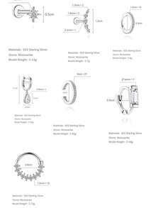 EleRunis 1PC 0.2ct Moissanite Diamond 925 Sterling Silver Flower Marquise Star Asymmetric 18K Gold Plated Flat Back Cartilage Helix Threaded Piercing Hoop Earring Fine Jewelry For Daily Wear Wedding Party Engagement Anniversary Valentine's Day - Silver - View 10