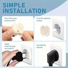 40/30/20/10/6个装婴儿安全插座保护套，白色儿童安全插座盖，适用于欧式插座，无孔设计防止触电，保护家居安全，ABS材质，适用于不常用插座，易于安装和拆卸，标准插座安全装置。