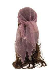 1 Stück modischer quadratischer transparenter Blumen-bestickter Spitzen-Haarreif, atmungsaktives Haartuch für Frauen, elegantes Haaraccessoire für den Sommer - Verschiedenfarbig - Übersicht 15