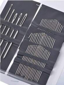 1套手工缝纫工具套装，包含55根缝纫针，缝纫用品，手工缝纫针套装，家用缝纫针组合，针织产品，穿线针，适用于家庭缝纫和针织产品，节日礼物送给妻子和母亲[款式和颜色随机发送] - 彩色 - 查看 14