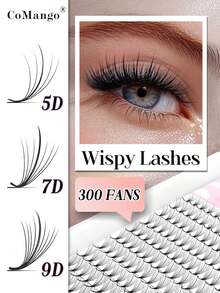 300Fans 5D Premade Volume 0.07mm Pointy Base Russian Eyelash Extensions Wispy Volume Faux Mink Lashes Wholesale - 黑色 - 查看 7