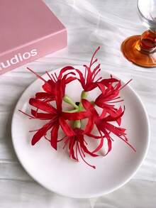 1个复古中国风红色波斯菊发夹，精致仿真花侧夹，旗袍发饰，爪夹，发卡，发夹，头饰，女士发饰，发卡 - 彩色 - 查看 8