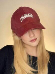 Unisex Baseball Cap With Retro Embroidered Letter And Wide Brim, Versatile Casual Daily Wear - Multicolor - View 1