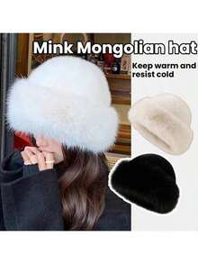 1pc Winter Warm Ear Protection Plush Bucket Hat, Unisex Mongolian Northeast Windproof Cold-Proof Bucket Hat, Korean Style Versatile Bucket Hat, Winter Plush Bucket Hat, Women's Fashionable Thick Hat, Winter Warm Earless Cap, Winter Gear, Essential Winter Hat - Multicolor - View 10