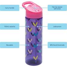 Smash Sipper Bottle With Straw 700ml -, Black - Purple - View 6