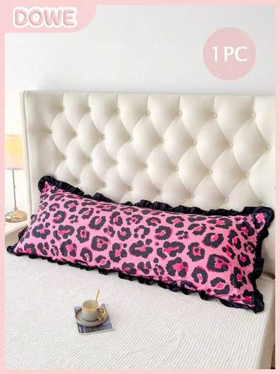 SGIAWETA-1pc% Polyester Leopard Print Lace Pillowcase, Lightweight & Elegant, Cloud-Like Soft, Suitable Bedding Decor (Pillow Insert Not Included)-Birthdaygift