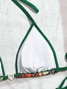 女士印花闪亮优雅可爱休闲系带露背连衣裙，适合舞台、音乐会、度假、海滩、夏季等场合。 - 彩色 - 查看 8