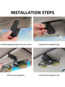 1 pieza Clip universal para gafas de sol en visera de coche, material de PVC, marco para gafas de coche, accesorio interior de coche, soporte para guardar gafas, enfriamiento con luz solar, clip para gafas de sol de coche, clip para gafas, clip para gafas de coche - Multicolor - Ver 8