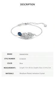 SWAROVSKI Idyllia Feather Women's Bracelet 5730359 - Blue 5730359 - View 6