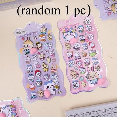 1pc 3D Stereoscopic Sushi/Ramen/Capybara/Piglet/Animal/Cake Pattern Sticker, Suitable For Phone Cases, Laptops, Notebooks And DIY Crafts Decoration. 3D Stereoscopic Embossed DIY Decorative Phone Case Sticker, Cartoon Promotional Album Decoration Material, Luggage Decoration, Transparent Portable Version, Shiny Animal Pattern. Some Color Variations May Be Randomly Shipped.