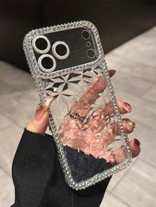 Premium Diamond Pattern Phone Case, Sparkly Shining Phone Case, Exquisite Stylish Versatile Accessory, Inlaid With Double Rows Of Rhinestones, New Year Vibe, Perfect Gift For Friends, Shockproof, Anti-Slip, Scratch-Resistant, Compatible With 17 Phone