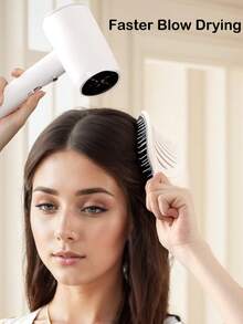 1pc Flip-Top Self-Cleaning Detachable Hair Comb, Suitable For Various Hair Types, ABS Plastic Handle, Scalp Massage, Straightening, Wet & Dry Use