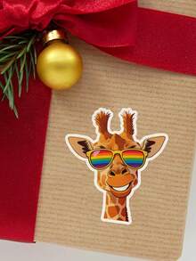3/1pc Giraffe Wearing Sunglasses Sticker - Fun Sticker, Suitable For Laptop, Water Bottle, Etc.! A Perfect Gift For Animal Lovers, Teenagers, And Nature Enthusiasts. - Multicolor - View 11