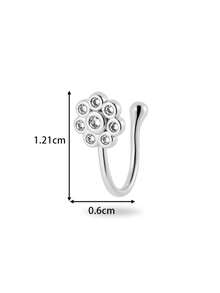 Toppiercing 1 Peça Clipe de Nariz Versátil de Moda com Zircônia Micro-Incrustada em Formato de Coração, Lua, Estrela, Flor, Anel de Nariz Falso Sem Perfuração - Multicolorido - Visão 45