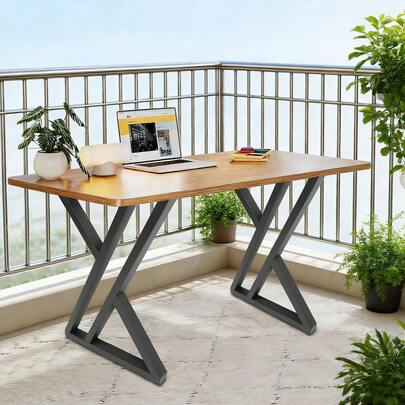 RibasuBB 2 Pcs Table Legs, Industrial Metal Table Legs, Black Coffee Table Foots Heavy Duty Industrial X Shaped DIY Furniture Table Racks With Screws For DIY Table Desk Breakfast Bar Stand Bench