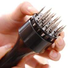 不锈钢嫩肉器套装 | 包括针、锤和叉子，适用于鸡腿/鸡翅、牛排和烧烤 | 厨房工具，用于嫩化肉质并提升肉的风味 - 彩色 - 查看 9