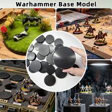 10pcs Diameter 5/6/7cm Round Plastic Base For Figurine Model Base - Black - View 1