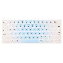 适用于 iMac 妙控无线键盘 MLA22LL/A（型号：A1644）的西班牙语和英语双语键盘保护膜，防尘硅胶材质，浅磨砂蓝色设计