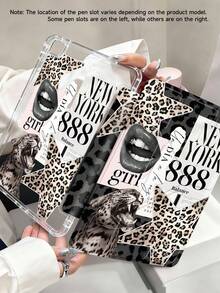 The Pattern Of Leopard-Print Stars Tablet Case Compatible With IPad Air 11-Inch M3 2025 / M2 2024, IPad Air 5th Generation 2022 , IPad (A16) 11 Inch 11th Generation 2025,Compatible With Samsung Galaxy Tab,Kindle Paperwhite 12th Gen 2024, Clear Back ,Fashion Pattern Protective Case,Automatic Sleep And Wake-Up Function, Airbag Protection, Suitable For Gifts And Office Use - Multicolor - View 2