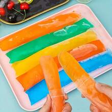50/100pcs Disposable Ice Pop Bags, Crushed Ice Bags, Transparent Self-Sealing Bags, Ice Pop Mold Bags, Thickened Bags - Multicolor - View 1