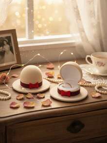 1个创意帽子造型首饰盒，奢华翻盖迷你戒指盒，可爱小巧的牛仔帽首饰礼品收纳盒，适合情人节、结婚纪念日、订婚、送给女友、妻子、男友、丈夫、情侣的礼物 - 彩色 - 查看 7