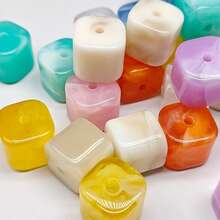 DIY亚克力珠，包括扁珠/管珠/心形珠/方珠，可用于服装装饰、珠宝制作、工艺品、房间装饰、艺术创作、项链、手链、耳环、手机和包包挂饰等。 - 混色 - 查看 7