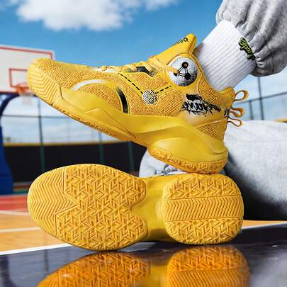 男士运动篮球鞋、马拉松跑鞋、户外运动鞋、公路跑鞋、健身训练鞋、徒步鞋，轻便、多功能、时尚、休闲运动鞋，高弹力中密度纤维板鞋底，符合人体工学设计，适合学生或男士作为礼物，尺码 39-48（不规则手绘鞋底，不对称图案）