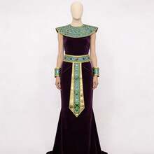 4pcs Adult Ancient Egyptian Pharaoh, Roman, Nile River Queen Egyptian Costume Accessories Set, Suitable For Festival, Party, Performance, Decoration - Mint Blue - View 4