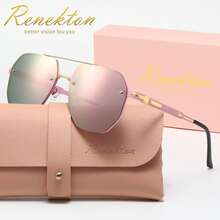 RENEKTON 时尚女士偏光太阳镜，金属镜框飞行员款，TAC镜片材质，轻便耐用，适合驾驶、户外活动、派对、优雅场合、摄影、旅行、休闲等各种场合，是送给男士和女士的理想礼物（生日、情人节、夏季、婚礼、斋月），日常及特殊场合皆宜，时尚镜框，佩戴舒适，百搭配饰，男女皆宜，高端品牌节日礼物，夏季套装，礼盒套装，教师节，返校季礼物 - 彩色 - 查看 17