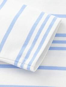 Balabala Mikko Girls Long Sleeve Tee, Crew Neck Design, Cute Character Print, Lightweight & Breathable, Spring Casual Top - Blue and White - View 4