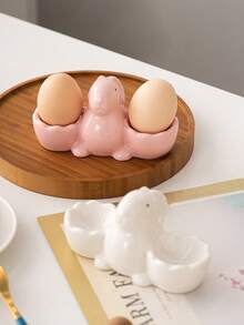 1pc Rabbit Shaped Egg Holder - Cute Design, Easter Decor, Elegant Home Accessory, Ceramic Craft, Suitable For Dining Room, Home Decor, Holiday Decoration And Gift - Multicolor - View 9